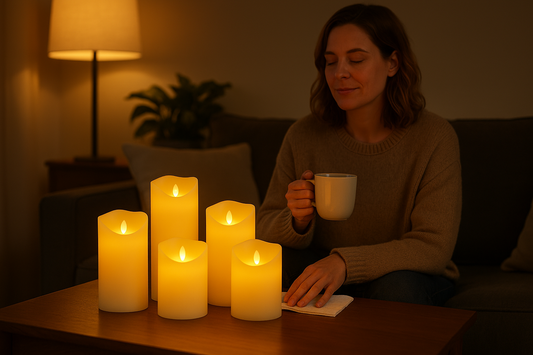 Elysia – LED Elektroniskt Vågformad Ljus i Paraffin